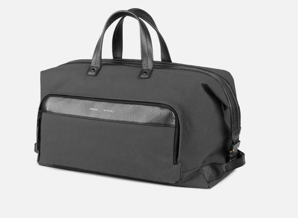 GRAMS(28) 303 Adventure Duffle Bag Black Canvas and Leather